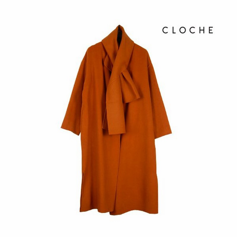 Cloche クロッシェ マフラー付きノーカラーコート 1枚仕立て リバーコート シンプルデザイン サイドスリット ノーカラー ストール付き 通販 Lineポイント最大0 5 Get Lineショッピング