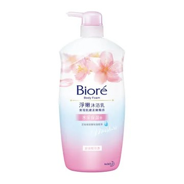 蜜妮 Biore淨嫩沐浴乳 浪漫櫻花香1+3件組 (瓶裝1000ml+補充包700mlx3)