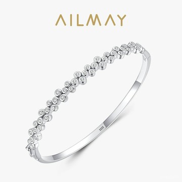 AILMAY✨正品授權✨香港直發簡約設計s925純銀泡泡手鐲女歐美時尚高級感幾何鑲鑽跨境手環手飾 純銀手環 簡約手環