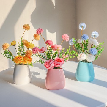 📣爆款推薦📣北歐ins風仿真花露蓮花家居玄關客廳餐桌輕奢新中式現代擺件 MSUG