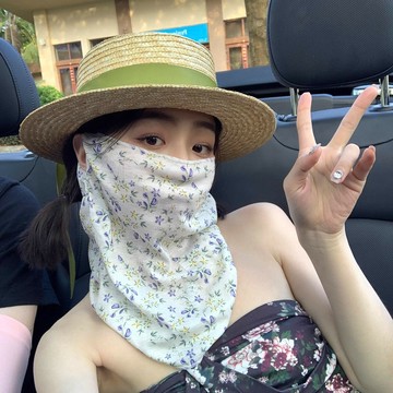 夏季全臉防曬面罩女開車騎行防紫外線圍脖面紗口罩遮脖子護頸脖套【Snowbelle優選】