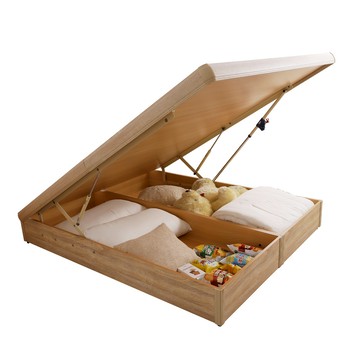 【本木】艾斯 安全自動扣掀床-單大3.5尺古橡-側掀