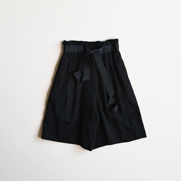 【蛋植物古著】午夜綁帶日本製毛料高腰古著短褲