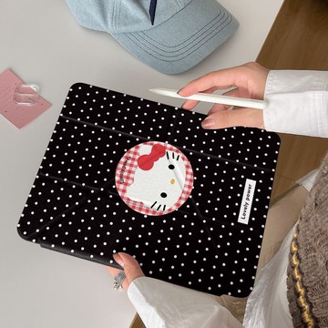 波點KT貓蘋果ipad11平板殼air7/6保護套pro帶筆槽y折
