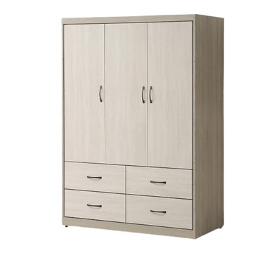 【MUNA家居】哈維4X6尺衣櫥/附內鏡/共四色淺灰白橡色