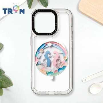 TRON IPHONE 16 PRO 可愛紙雕貴賓狗 MAGSAFE 磁吸 防摔 太空殼 透白 手機殼
