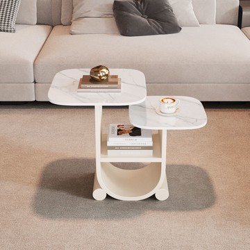 開立統編/免運 意式輕奢巖板邊幾小茶幾可移動家用客廳極簡沙發邊幾邊櫃創意新款 SFY/PDD 公司貨 快速出貨