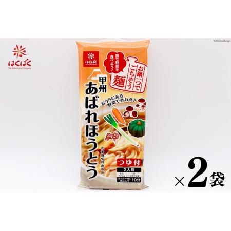 ふるさと納税 麺 あばれほうとう つゆ付き 2食入り×2袋 [はくばく 山梨県 中央市 21470723] ほうとう 郷土料理 簡単 乾麺 スープ付き 麦み.. 山梨県中央市