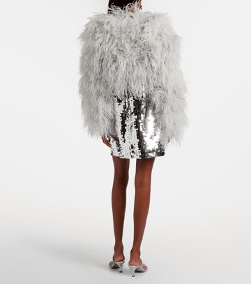 Dolce & Gabbana Feather-trimmed cropped jacket