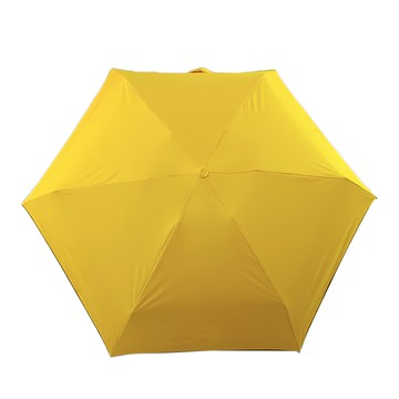 樂邦 輕小迷你黑膠UV摺疊傘 摺疊晴雨傘隨身 淡黃色 輕巧便攜 晴雨兩用