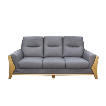 傢俱工場-喜羊羊 日式實木框架 厚實獨立筒沙發 3人座星空黑#6713