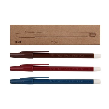 SB-202G 1代秘書復古中性筆(3入) 3入/組