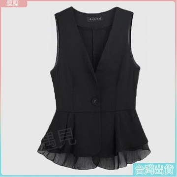 台灣熱銷🍓夏季馬甲女士2023新款薄款短款外套外搭春秋修身西裝無袖背心女