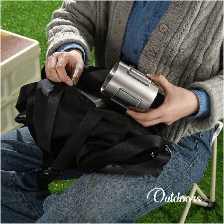 Camping Mug Set of 2,Stainless Steel Mug with Foldable Handle Double Walled 14 oz for Outdoor並行輸入