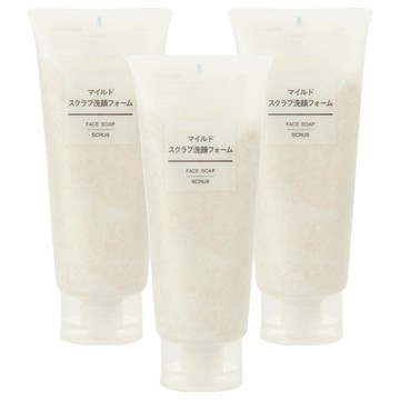 MUJI 無印良品 台灣公司貨 溫和去角質洗面乳  200g  3條
