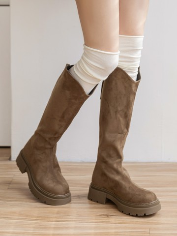 神級美腿V口麂皮長靴(一般/加大筒圍)