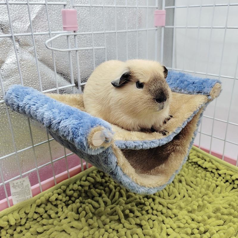 ハンモック 小動物用 ペット用品 ケージ用 吊り下げ 2段ベッド 取り付け簡単 寝床 遊び場 ハムスター ハリネズミ モルモット リス 防寒 ふかふか