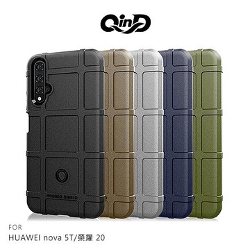 QinD HUAWEI nova 5T/榮耀 20 戰術護盾保護套 氣囊 減震抗摔 全包邊 保護殼 保護套