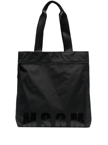 MSGM - logo-print tote bag - men - Polyester/Polyester - One Size - Black