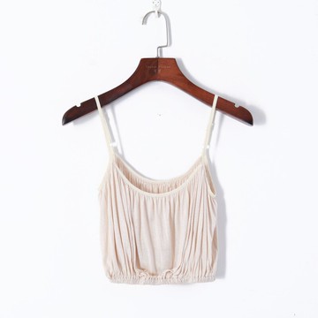 春季新款女裝時尚韓版性感抹胸松緊收腰短款露臍吊帶衫白菜價