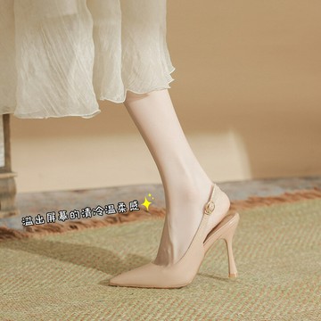 【含稅/免運】 【佐丁妮】尖頭韓版漆皮高跟鞋女性感百搭后空大碼加肥41 43涼鞋