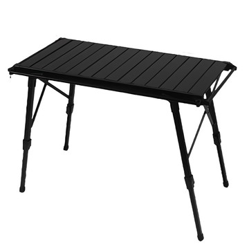 E.C outdoor 超輕量 IGT鋁合金折疊蛋捲桌可伸縮 附皮革掛鉤  300 x 300 x 450mm  300mm  黑鋼色