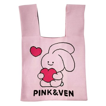PINK&VEN 針織提袋(L)