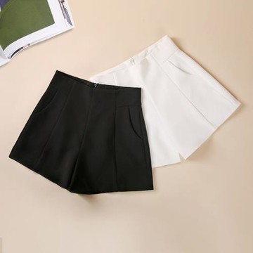 短褲女高腰2025新款爆夏季外穿白色a字寬松闊腿顯瘦黑色西裝百搭