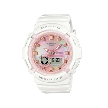 CASIO 卡西歐 BABY-G 絢彩扎染 繽紛柔美 優雅白 雙顯系列 BGA-280TD-7A_43.4mm