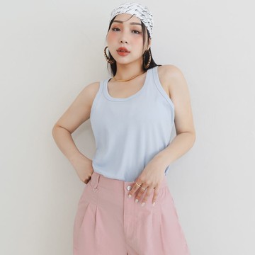 夏日必備U領微削肩背心 MUA! 中大尺碼上衣