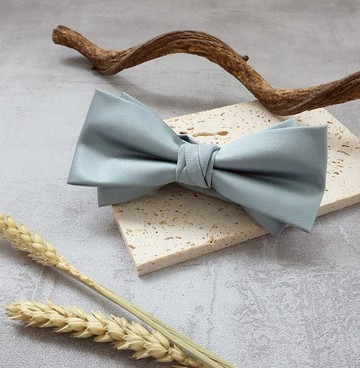 雙層灰緞領結-質感的緞面 像穿著燕尾服般的貴族讓人捨不得眨眼