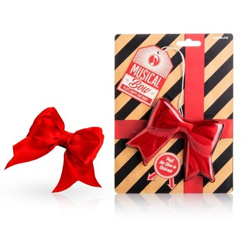 英國 SUCK UK 音樂蝴蝶結 亮紅色 緞帶 Musical bow 禮物裝飾 禮物包裝 送禮 文創【黃石樂器】