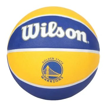 WILSON NBA隊徽系列21 勇士隊橡膠籃球#7-室外 7號球 威爾森 藍黃白 F