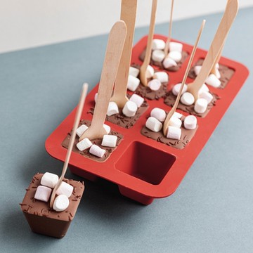 《La Cafetiere》8格矽膠巧克力模+點心匙24入- 點心模具