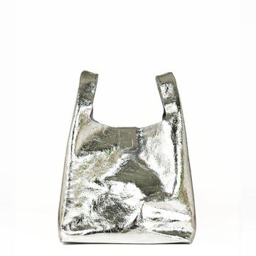 Usual Bag M 銀色牛皮