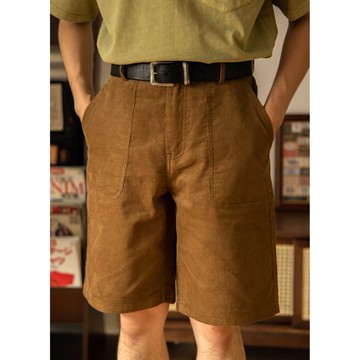 燈芯絨工裝短褲 貝克褲 中腰 美軍公發 咖啡色 Baker Pants