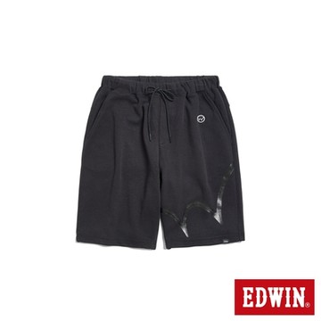 EDWIN 男裝 吸濕排汗涼感休閒短褲-黑色