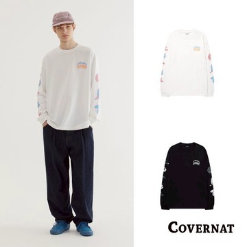 [COVERNAT]25SS 長袖大學t男生 女士圓領T恤 春季親膚純棉打底衫 美式t（多色任選）