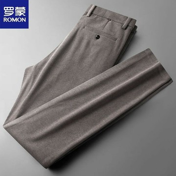 羅蒙春季新款男士休閒直筒褲中年男褲長褲子燈芯絨休閒褲彈力免燙【淘淘屋電子商城】