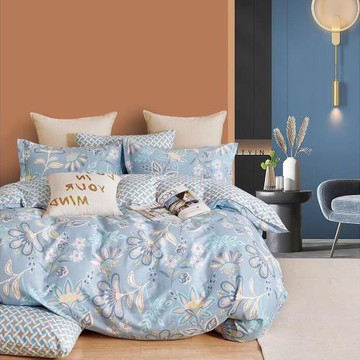 台灣製 精梳純棉 雙人床包枕套三件組-浮生繪夢