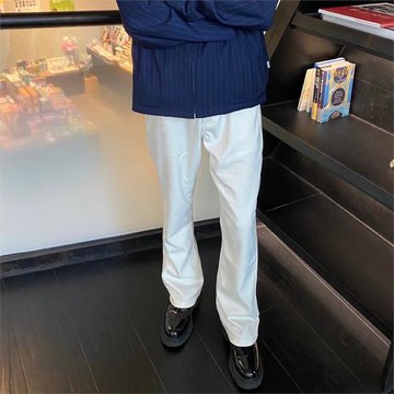 Gideon GN 百搭風格白色微喇西褲 vibe必選褲子 高街休閑百搭西褲