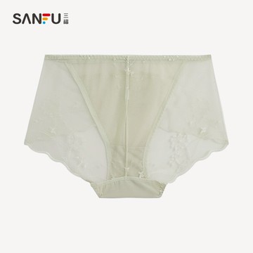 三福 女包臀低腰內褲 甜美蕾絲性感可人三角褲女435711