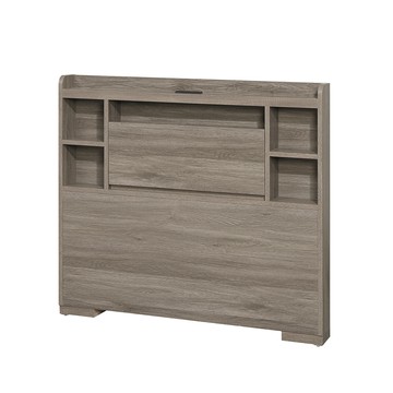 【顛覆設計】晶雅插座多收納床頭片(單大3.5尺)古橡色