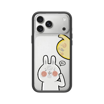 iPhone 17 Pro Max Mod NX -邊框背蓋組合 (相機按鈕) 黑 - 懶散兔與啾先生 Lazy Rabbit and Mr.Chu - 貼玻璃