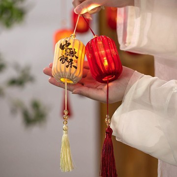 中秋國慶新年小燈籠掛件節慶戶外場景氛圍佈置裝飾發光紅燈籠掛飾台灣出貨