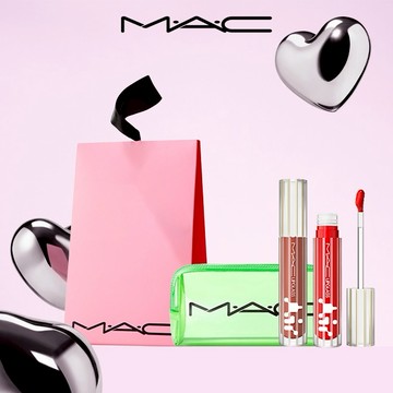 【MAC】1+1 超透亮冰晶潤唇露化妝包組 ✨  超透亮保濕豐唇露 | 唇蜜 潤唇膏 唇露 護唇膏 唇膏 生日禮物 雙子座禮物