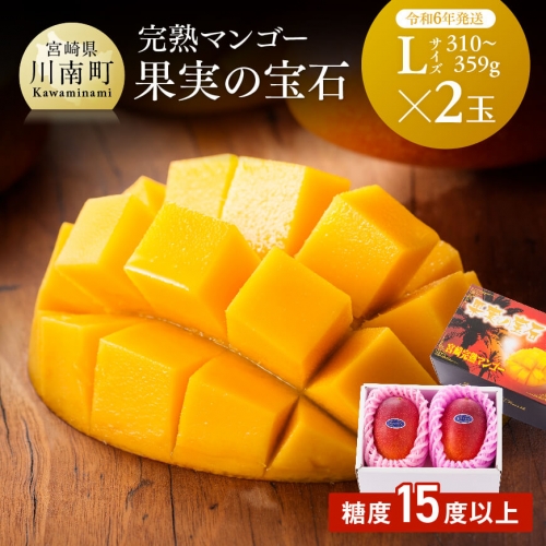 宮崎県産完熟マンゴー「果実の宝石」Ｌ×２玉