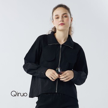 【Qiruo 奇若】秋冬專櫃拉鍊式外套6216E 素色立領