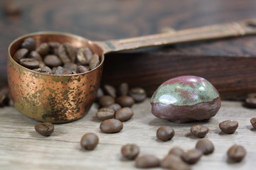 【送禮好物】3.1cm咖啡小廢物 咖啡豆 手作 慢火雅風&自然釉