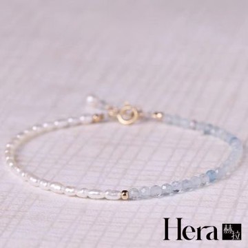【HERA 赫拉】天然海藍寶小眾米粒小珍珠超細手鍊 H115010705